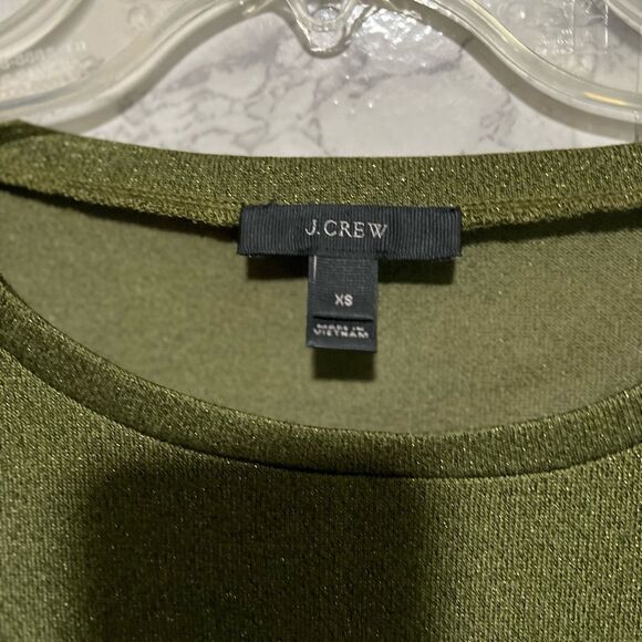 J Crew Sparkle Bell Sleeve Blouse Top Size XS Green - Picture 3 of 5